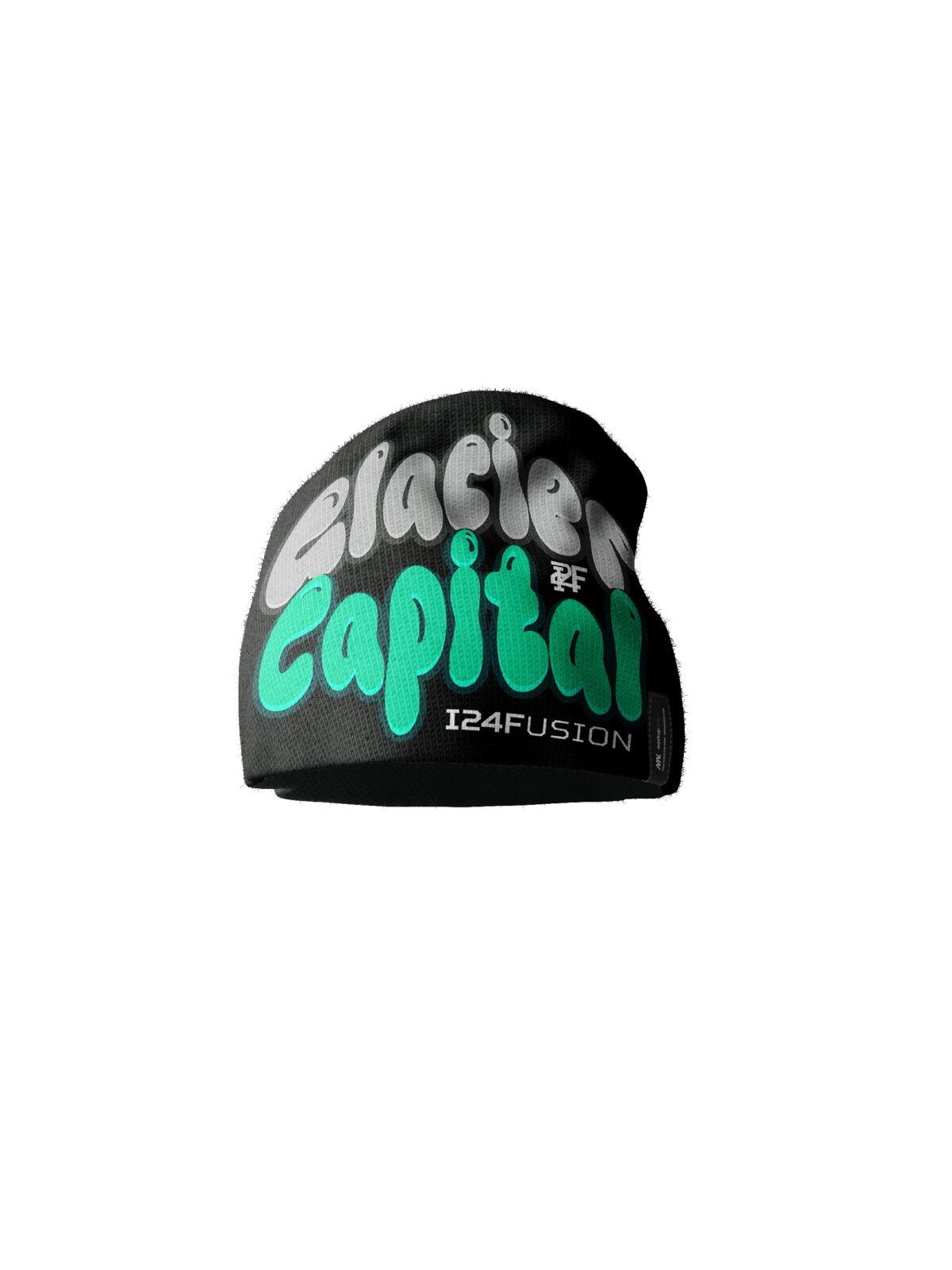 I24F Funky Glacier Capital Beanies Black