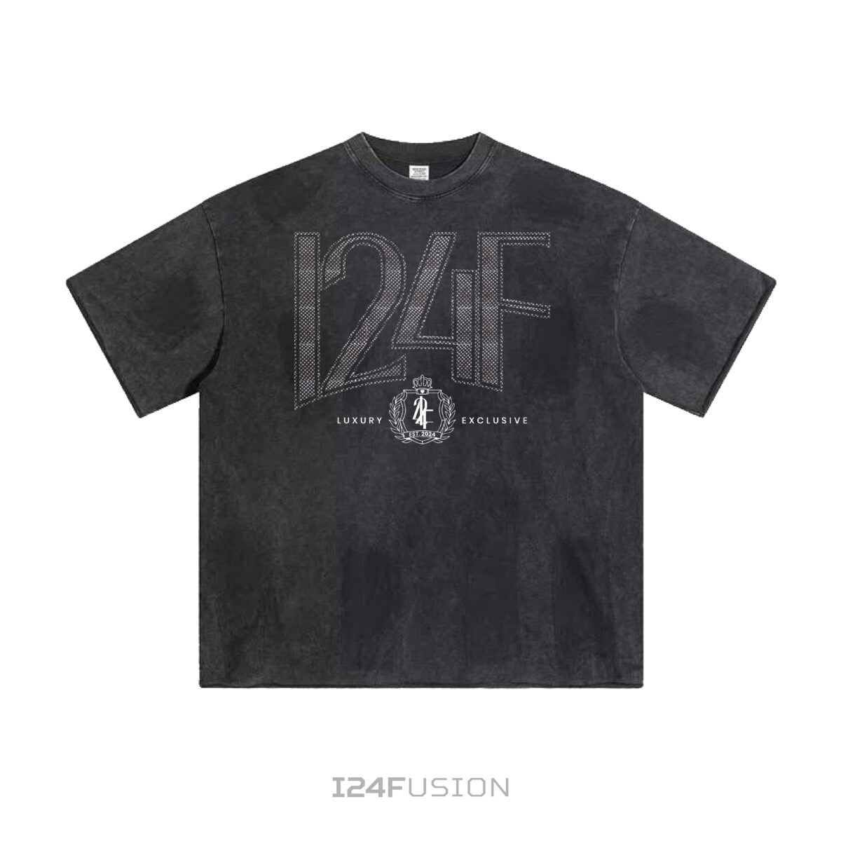 I24F Rhinestone Tshirt Wash black