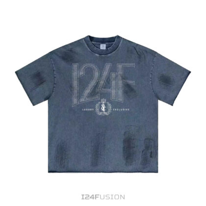 I24F Rhinestone Tshirt Wash blue