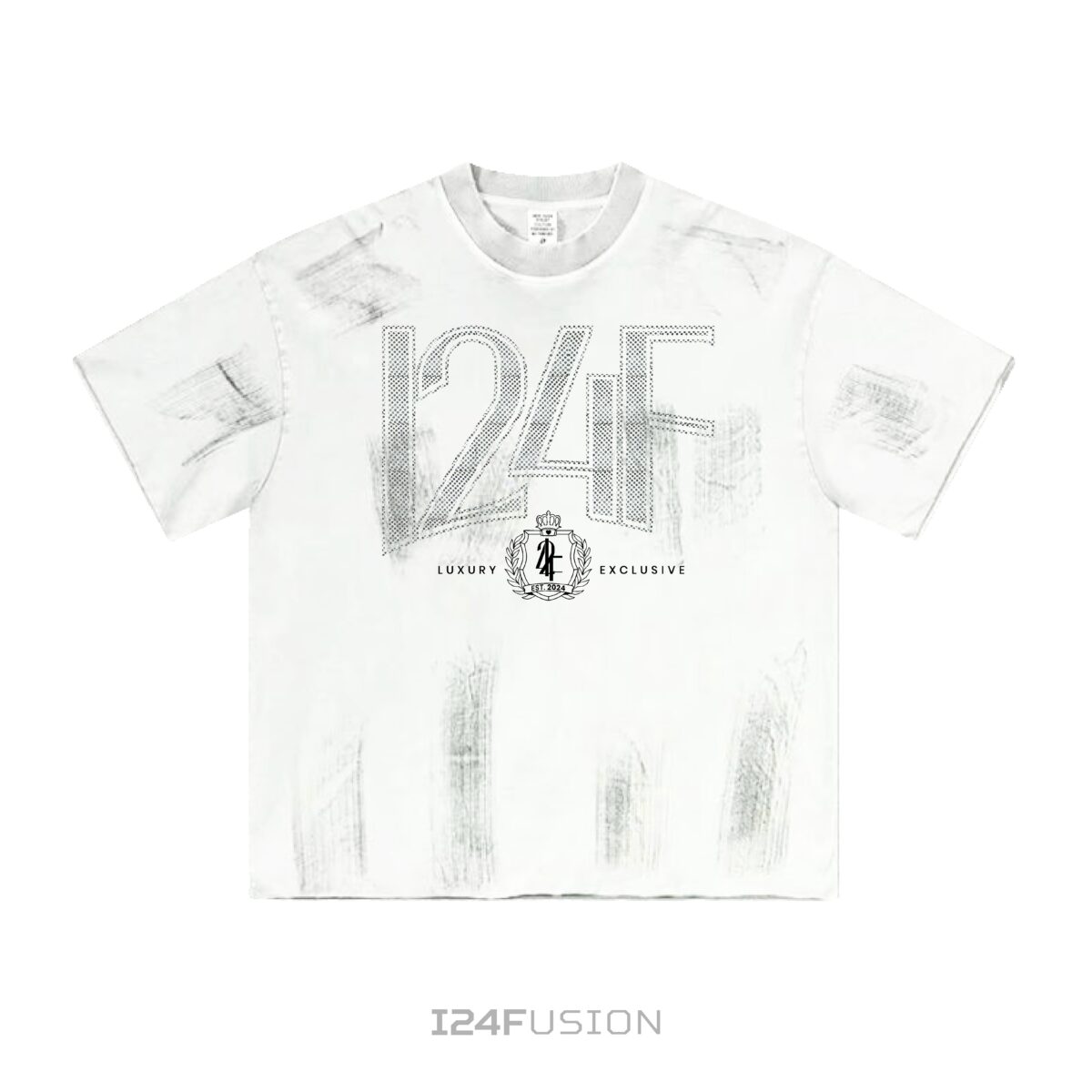 I24F Rhinestone Tshirt Wash White