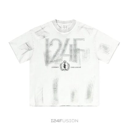 I24F Rhinestone Tshirt Wash White